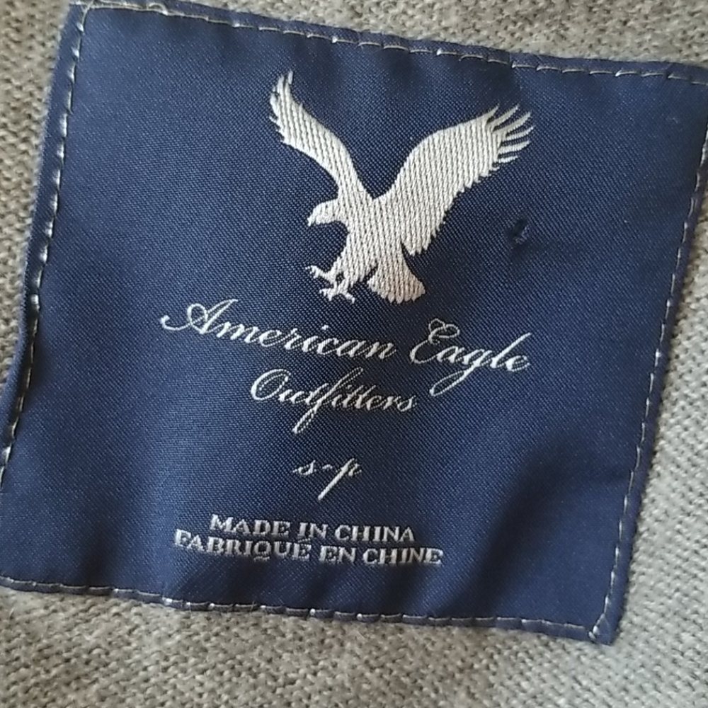 American Eagle Gray Button Front Hooded Cardigan - image 5